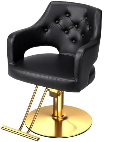 OmySalon Barber Chairs for Barbershop Black Gold Styling Chair, Salon Chair for Hair Stylist, Heavy Duty Hydraulic Pump, 360°Swivel with Footrest, Hairdressing Home Beauty Spa Equipment - Image 3