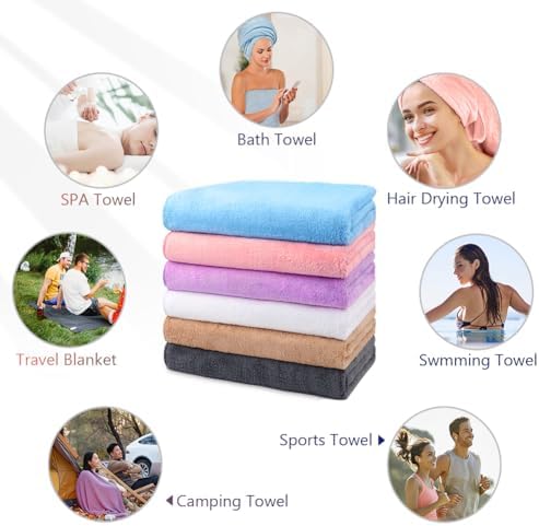Orighty Bath Towels, Soft Feel Bath Towel, 6 Pack (24'' x 48'') - Image 7