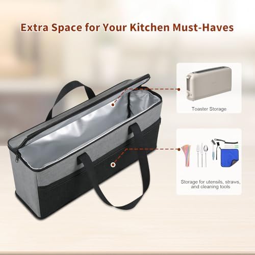 Carrying Bag for Bella 2 Slice Slim Toaster, Gray - Image 3