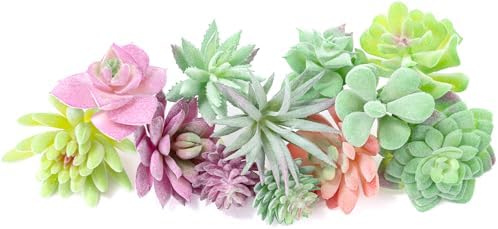 12 Pack Artificial Succulents Fake Plants Unpotted for Home Decor by WOHSEROM