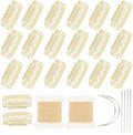 20 Pieces Hair Extension Clips, Beige Wig Clip with Needles and Threads Set by YUXIANG