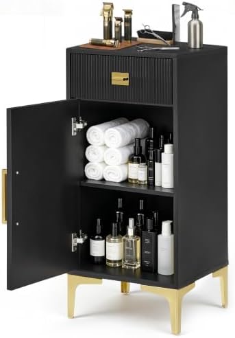 BarberPub Storage Barber Station with Cabinet, Salon Station 2027 by BarberPub