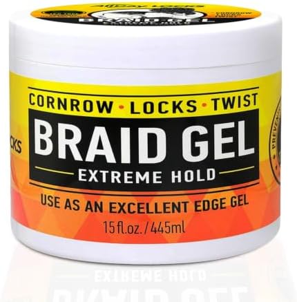 AllDay Locks Braid Gel Extreme Hold, Moisturizing Edge Control, 15 Oz by AllDayLOCKS