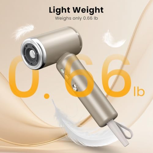 JIGGL Dual-Voltage High-Speed Mini Travel Hair Dryer with Ionic in Gold - Image 4