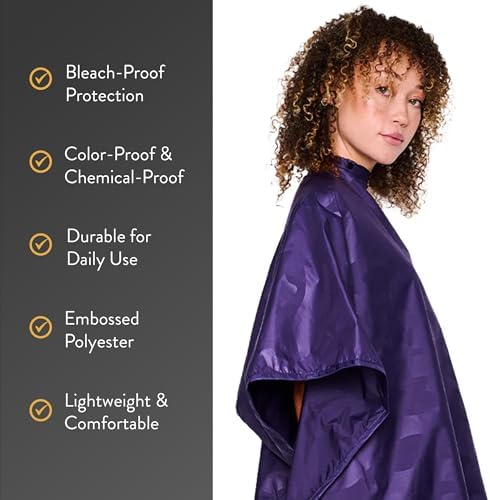 Betty Dain Zephyr Bleach-Proof All Purpose Styling Cape, 45" x 60", Purple - Image 3