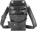 Scissors Bag- Soft Leather Salon Barber Hairdressing Scissor Shears Holster Hair Stylist Tools Bag with Waist Shoulder Belt by aolaso