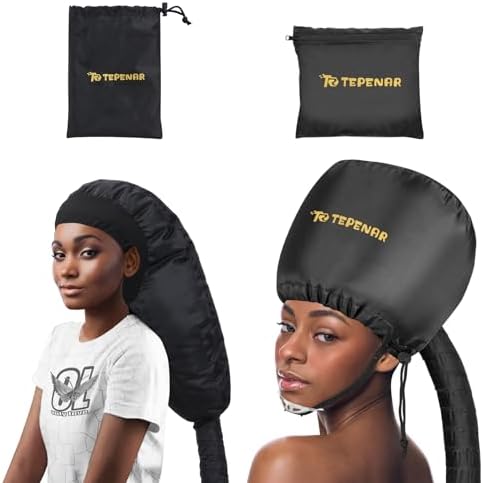 TEPENAR Bonnet Hair Dryer Attachment: Upgraded Extra Large Hooded Hair Dryer Adjustable Soft Blow Dryer Caps - Easy to Use for Natural Curly Textured Hair Care Styling Fast Drying by HOME