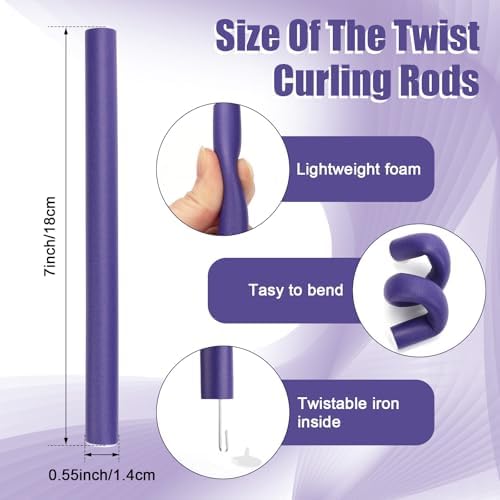 30Pcs Heatless Hair Curlers 7”x0.55“ Flexi Rods for Short Medium Long Hair - Image 2