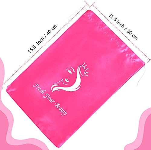 6 Pcs Wig Storage Bags, Mix Black and Pink - Image 3