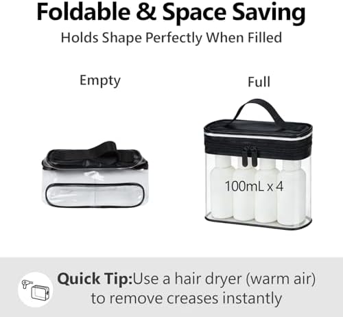 PACKISM Clear Makeup Bag for Travel - TSA Approved Toiletry Bag, 2 Black - Image 6