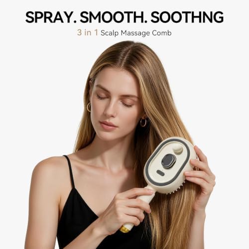 Electric Spray Air Cushion Massage Comb & Hair Steamer, Self-Cleaning - Image 5
