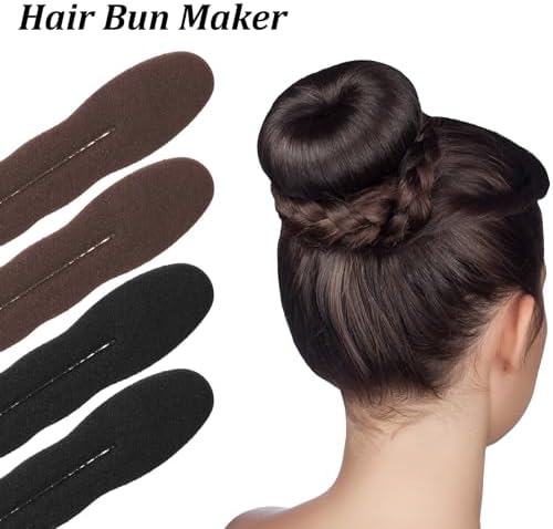 8 Pcs Hair Bun Maker Sponge Hair Buns Shaper Magic Snap Roll Sponge Curler Clips Foam Sponges Buns Hairs Styling Accessories Easy Bun Twister for Ballet French Twist Curly (Black and brown-8pcs) - Image 3