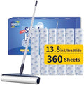 13.8in Large Big XL Jumbo Lint Roller for Floor with Long Handle, Mega Sticky Rollers Pet Hair Remover for Carpet, Bed,Couch，Furniture, Walls, Bathroom & Hair Collector Cleaner with Dog Cat Fur by Home