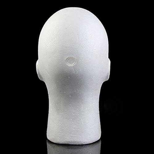 Mannequin Head Stand with Male Face, Styrofoam Foam Wig Head for Displaying Wigs, Glasses & Hats, Durable Manikin Head Model with Base for Styling, Storage and Salon Use - Image 6