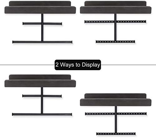 Keebofly Hanging Wall Mounted Jewelry Organizer with Rustic Wood Jewelry Holder Display for Necklaces Bracelet Earrings Ring Set of 2 Black,[Patented] - Image 4