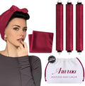Heatless Hair Curler Heatless Curls Overnight Heatless Blowout with Luxury Cloth Bag Silk Scarf, Curling Rod Headband to Sleep in No Heat Curling with (burgundy, 3Rods) by Unknown