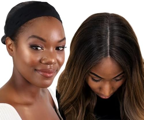 MILANO COLLECTION WiGrip, The Original Comfort Grip Band, Adjustable Wig Bands for Women Provides Glueless Support, Non-Slip Wig Grip Headbands for Women Tension-Free, One Size Fits All, Black, 2 Pack by MILANOCOLLECTION