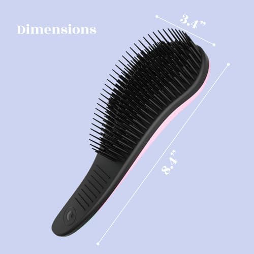 Crave Naturals Glide Thru Detangling Brush For Natural, Curly, Straight, Wet or Dry Hair - Gentle Detangler Brush Styling Tool for Adults, Kids, Toddlers and Little Girls - 8.4x3.4", Pink - Image 3