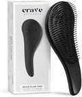 Crave Naturals Biggie Glide Thru Hair Brush - Detangler Brush for Curly, Straight, Wet or Dry Hair - Gentle Detangling Brushes for Adults, Kids, Toddlers - Hair Accessories for Women, 8.4x3.4" - Black by CraveNaturalsDetanglingBrush