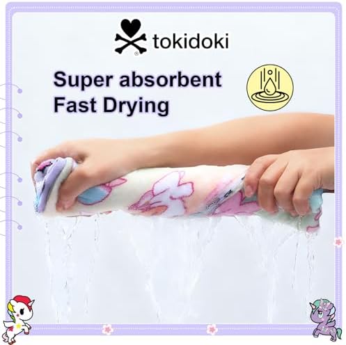 tokidoki Microfiber Hair Towel, Unicorno Hair Wrap,2 Pack Hair Dryer Towels - Image 3