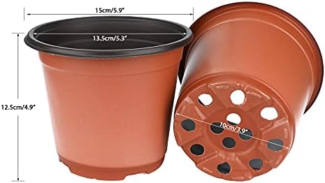 KINGLAKE 100 Pcs 6" Plastic Plants Nursery Pot/Pots Seedlings Flower Plant Container Seed Starting Pots - Image 2