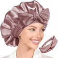 2Pcs Womens Silk Satin Bonnet For Sleeping Hair Bonnets Adjustable Soft Band Silky Sleep Cap Hairs Wrap For Women by WJingYiJia