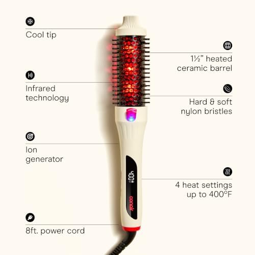 Conair InfinitiPRO Infrared Thermal Brush, Dry-Hair Styling, 1.5”, Cream - Image 5
