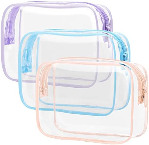 PACKISM TSA Approved Toiletry Bag - Clear Makeup Bag, Blue Purple Pink by Packism