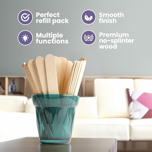Tress Wellness Craft Sticks, Popsicle sticks, Premium Splinter-Free Wooden Sticks for Waxing, Wax Stick for Body and Face Waxing, 140 pieces - Image 4