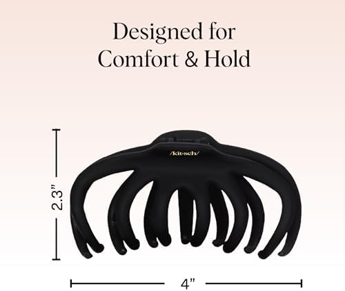 Kitsch Octopus Hair Clips For Women - Classic Black & Tortoise, 2pcs - Image 5