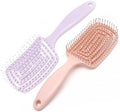 2 Pieces Curved Vent Brush and Detangle Hair Brush, Easy Detangling Vented Hair Styling Comb Salon for Long Thick Curly Straight Dry Wet Hair,Styling Hair Brush for Women&Men by Unknown