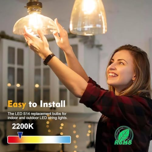 GvvooHome 48 Pack S14 LED Outdoor String Light Bulbs, Warm White, E26 Base - Image 2