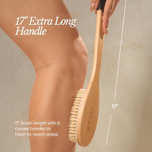 Bare Botanics 17" Extra Long Dry Body Brush - Medium Firmness Back Scrubber - Image 4