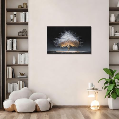 EEYNAQQ Burning Tree of Life Canvas Wall Art 16x24 Inches Ready to Hang - Image 3