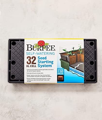 Burpee XL Self-Watering Growing System Indoor Seed Starting 10" W x 20" L x 5" H, 1 Kit (32 Cells) by Burpee