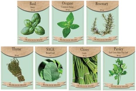Italian Kitchen Herb Garden Seed Kit – 7 Classic Culinary Varieties for Authentic Cooking – Non-GMO & Heirloom Seeds – Includes Basil, Oregano, Parsley, Rosemary, Thyme, Sage & Garlic Chives by FreedomFarms