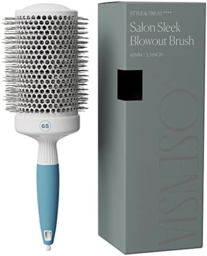 Round Brush for Blow Drying - Extra Large Ceramic Ion Thermal Barrel for Precise Styling and Maximum Volume - Lightweight Hair Brush for Smooth Manageable Hair (Bristle 3.4 in, Barrel 2.5 in) by Osensia