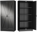 GAIOUS 63" Tall Metal Storage Cabinet Black Cupboard Kitchen Pantry Cabinet by GAIOUS