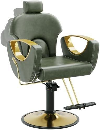 Reclining Salon Chair for Hair Stylist,Heavy Duty Hair Barber Chair by YOCONYO