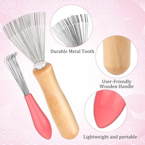 Hairbrush Cleaner Tool Set, 4 PCS Hair Brush Cleaner Rake Comb Cleaning Brush Mini Comb Cleaner Hairstylist Essentials Embedded Tool for Home and Salon Use Removing Hair Dust (4 Style) - Image 3