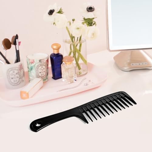 2PCS Wide Tooth Comb for Curls, Large Tooth Detangling Comb for Women & Men Wet & Dry Curly Hair(Black-Black) - Image 3