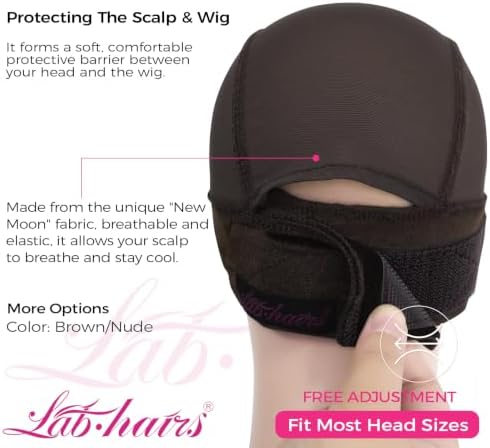 Labhairs Wig Grip Cap for Women, Lace Edge, Non-Slip Grip Band, Brown - Image 4