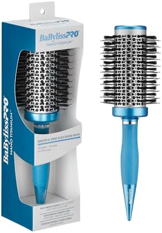 BaBylissPRO Nano Titanium Smooth & Shine Scalp Round Hair Brush – Detangling, Straightening & Blow-Dry Brush for Frizz-Free, Sleek, Shiny Hair - Image 2