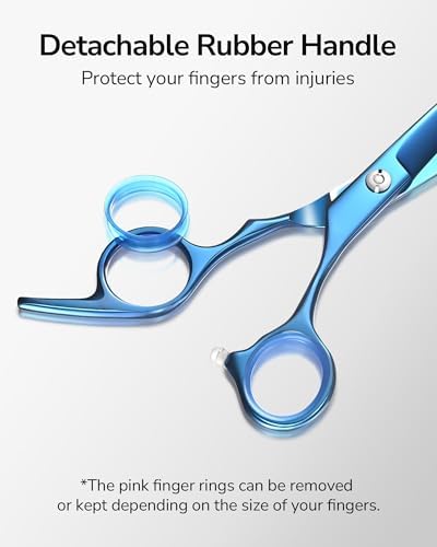 Hair Cutting Scissors, ULG Professional Hair Scissors 6.5 inch Right-Hand Razor Edge Barber Shears Salon Hair Cutting Shears Made of Japanese Stainless Steel, Hand Sharpened Navy - Image 4