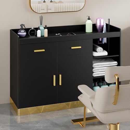 Salon Station, Free Standing Barber Cabinet for Hair Styling - Image 6