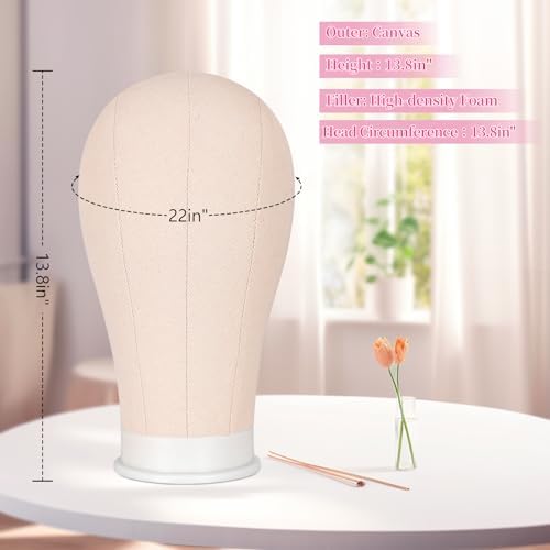 63In Wig Stand Tripod with 22In Head, Mannequin Head for Wig Making Display - Image 2