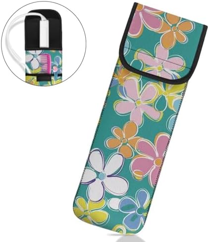 Curling Iron Travel Case 3D Flower Heat Resistant Neoprene Pouch for Curling Iron Flat Iron Hair Straightener Storage Bag Portable Hot Tools Bag Long-Term Use - Image 2