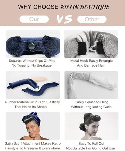 Classic Heatless Curls Overnight Rods No Heat Hair Curlers to Sleep Jumbo Foam Large Hair Rollers for Medium Long Hair Blowout Look, Heatless Flexible Curling Rod Set with Satin Wrap for Sleeping - Image 6