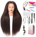28 Inch Mannequin Head with 80% Human Hair Face Mannequin Head for Hair styling Practice - Curling, Braiding, Cutting Multiple Hair Colors with Table Clamp Stand for Kids and Professionals by LADYWOW