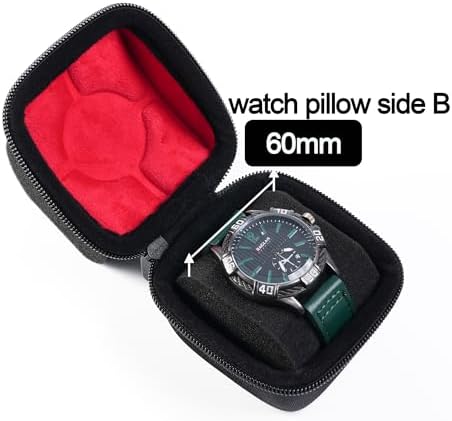 Single Watch travel case, hard watch box organizer, watch pouch holder with soft foam pillow fit large and small watches - Image 2